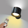 thumbnail image 1 of Glowright Lights, Stick on Lights for Wall, Smart Glowright Round Lights, Glowright Rotation Lights, Two Lights in One, Cozy or Bold, for Kitchen, Bedroom, Study, Office (Black), 1 of 7