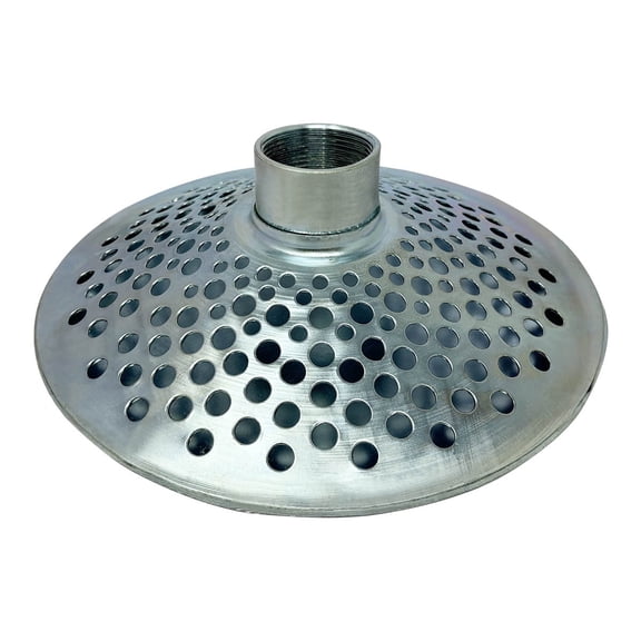 Gloxco 1-1/2" Skimmer Suction Strainer, Top Hole, Zinc Plated Steel (STR-SKTH150)