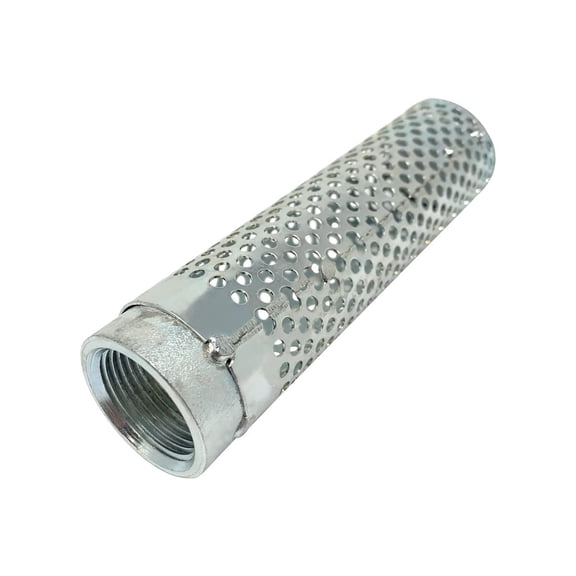 Gloxco 1" Long Style Suction Strainer, Round Hole, Zinc Plated Steel (STR-L100)