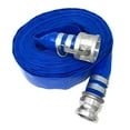 thumbnail image 1 of Gloxco 2" x 50′ Blue Lay Flat PVC Hose Assembly with Aluminum Cam and Groove C and E Fittings used with a Sump Pump or Water Transfer Pump for Water Discharge, Pool Drain or Backwash, 1 of 3