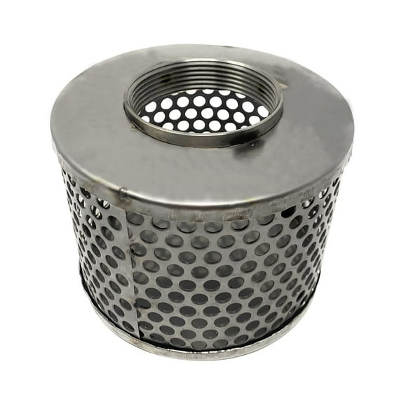 Gloxco 3" Suction Strainer, Round Hole, Stainless Steel (STR-RH300)