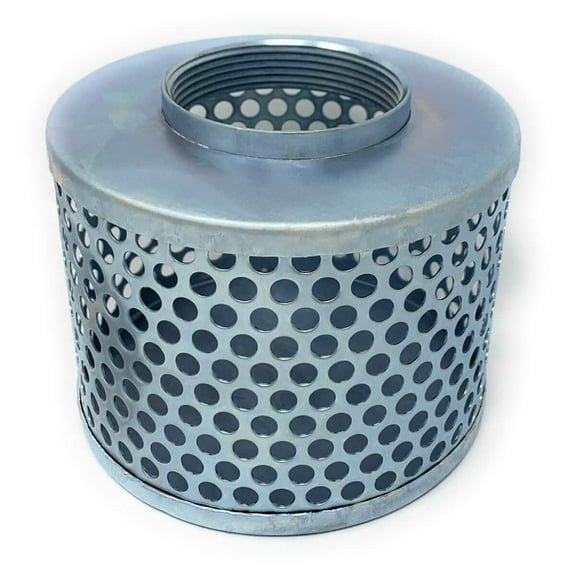 Gloxco 3" Suction Strainer, Round Hole, Zinc Plated Steel (STR-RH300)
