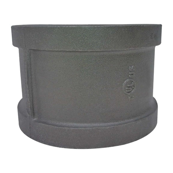 Gloxco 4" Pipe Fitting Coupling, 150# Black Malleable Iron, Female NPT Threads