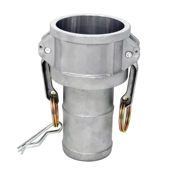 Gloxco Aluminum Type C Cam and Groove Hose Fitting, 2" Female Camlock x 2" Hose Shank (CAM-20-C-AL)