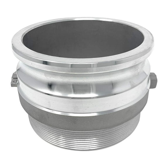 Gloxco Aluminum Type F Cam and Groove Fitting, 6″ Male Camlock Adapter x 6″ Male NPT (CAM-60-F-AL)