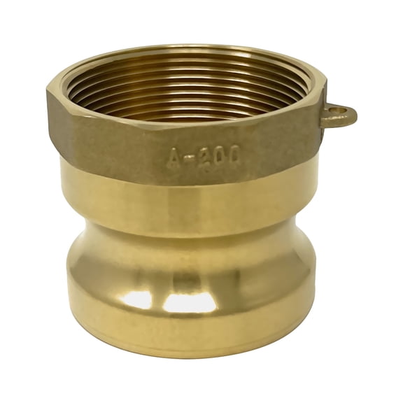 Gloxco Brass Type A Cam and Groove Fitting, 2" Male Camlock x 2" Female NPT (CAM-20-A-BR)
