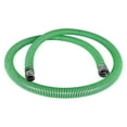 thumbnail image 1 of Gloxco Heavy Duty EPDM All Weather Suction Hose Assembly, Black Tube, Lime Green Helix, 3" Inside Diameter Hose with Male x Female Can and Groove Fittings Installed, 20 ft Length, 1 of 7