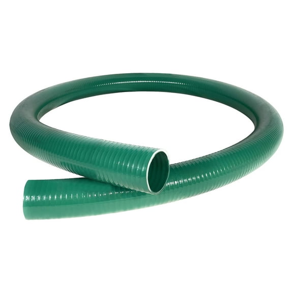 Gloxco Heavy Duty Green PVC Suction Hose for Water Transfer, 60 PSI Max Pressure, 3" Inside Diameter, 10 ft Length