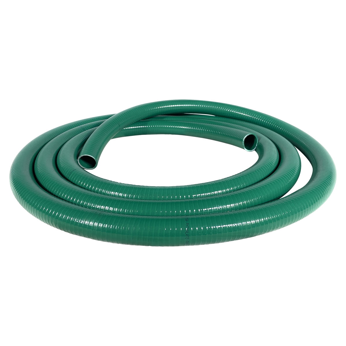 Heavy Duty Green PVC Suction Hose with Aluminum Fittings, 20 Ft
