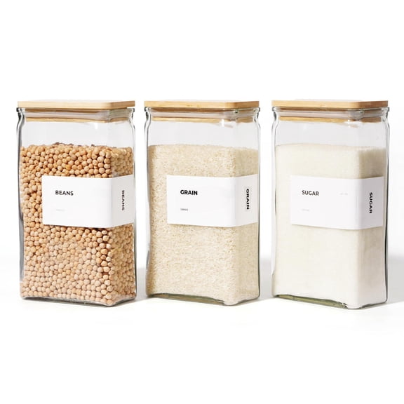 Glstorjars With Lid Canisters Airtight Lidsr For Spice Cookie Candy Tea Coffee Bean And Rice (white 67 Oz Set Of 3)
