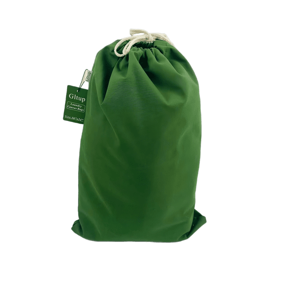 Gltup Laundry Canvas Bag Canvas Dirty Clothes Travel Laundry Bag 16 x 24 Inches Green
