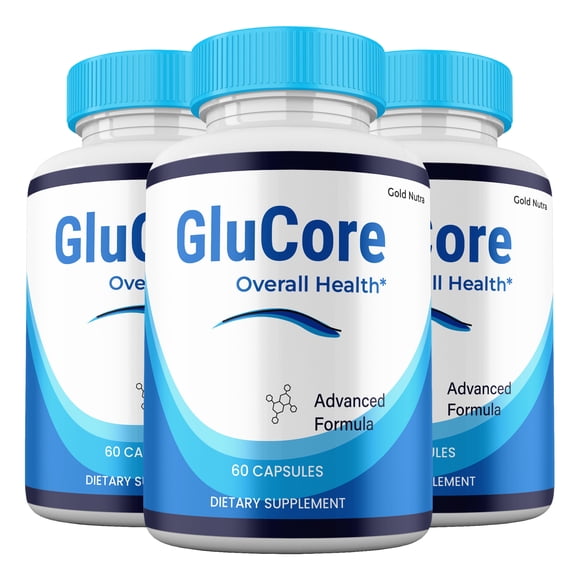 GluCore Supplemement, High Potency Pills, All Natural Formula for Men Glu Core Capsules, 3 Month Supply (3 Pack)