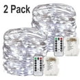 thumbnail image 1 of Gluaae 2 Pack 200 LED Fairy Lights Battery Operated, 66Ft Christmas Lights with Remote, 8 Modes Copper Wire Twinkle Lights for Bedroom Centerpiece Patio Indoor Outdoor Gift Decor (Cool White), 1 of 8