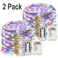 thumbnail image 1 of Gluaae LED Fairy Lights Battery Operated - 33Ft 100 LED Copper Wire String Lights with Remote Timer 8 Modes | Twinkle Lights for Christmas Wedding Party Patio Garden Decorations (2 Pack, Multicolor), 1 of 8
