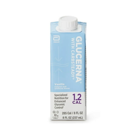 Glucerna 1.2 Cal Therapeutic Nutrition Shake for Diabetes Management, Vanilla Flavor High Calorie Nutrition Drink, 8 fl oz Ready to Drink Cartons (Case of 24)