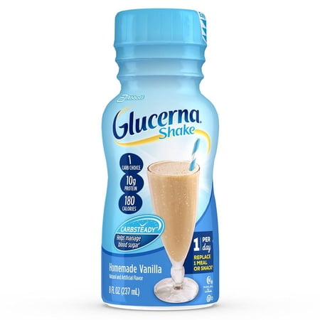 Glucerna, Diabetes Nutritional Shake, With 10g of Protein, To Help Manage Blood Sugar, Homemade Vanilla, 8 fl oz, 24 Count