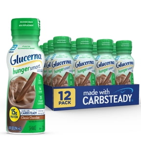 Glucerna Hunger Smart Diabetes Care Shake, Classic Chocolate, 10 Fl Oz, 12 Pack