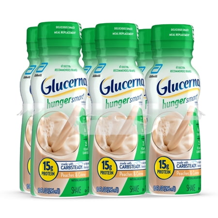 GLUCERNA HUNGER SMART DIABETIC PROTEIN SHAKE, PEACHES &...