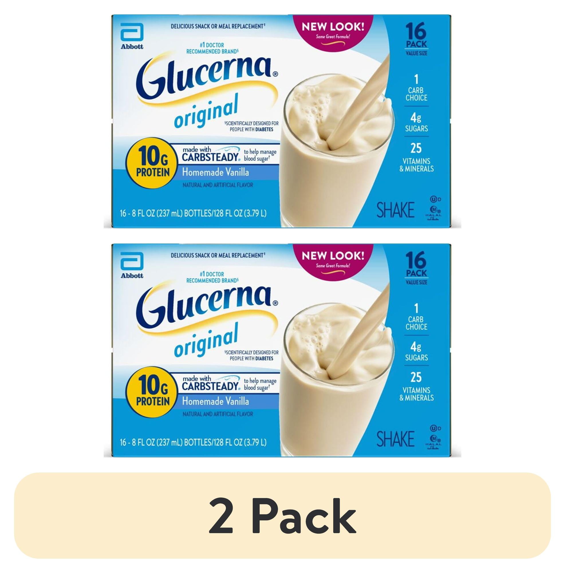 (2 pack) Glucerna Original Diabetic Protein Shake, Homemade Vanilla, 8