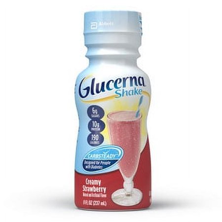 Glucerna Shake Strawberry Retail 8oz. Bottle Part No. 57807 Qty  Per Case