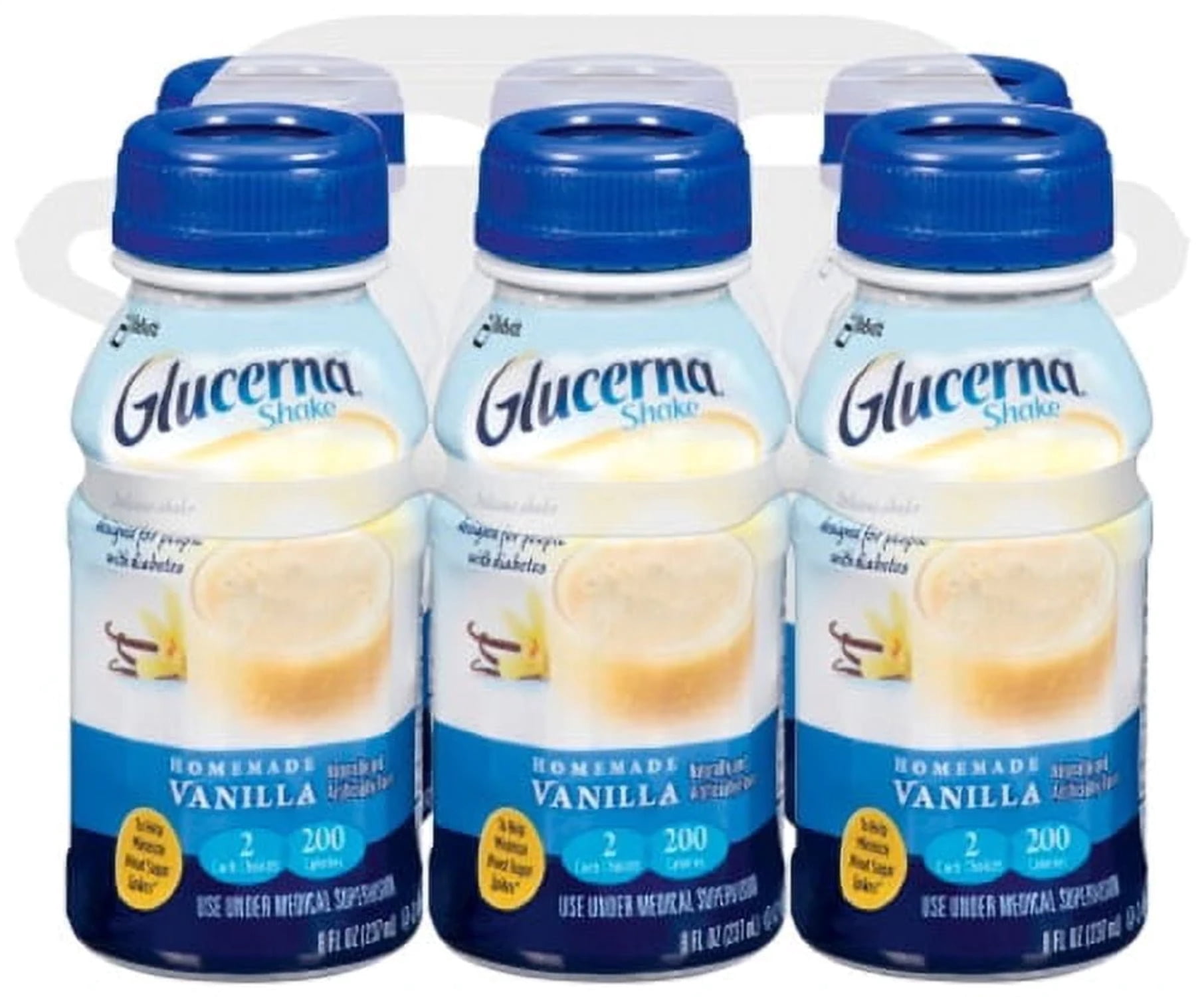 Glucerna Shakes, Homemade Vanilla, 8 oz Bottles - Case of 24 - Walmart.com