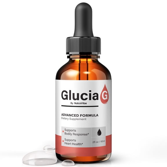 Glucia Drops  Daily Liquid Formula with a Clean, Natural Blend to Support Natural Flow, Balanced Levels & Healthy Circulation | Convenient for Consistent Use (30 Servings)