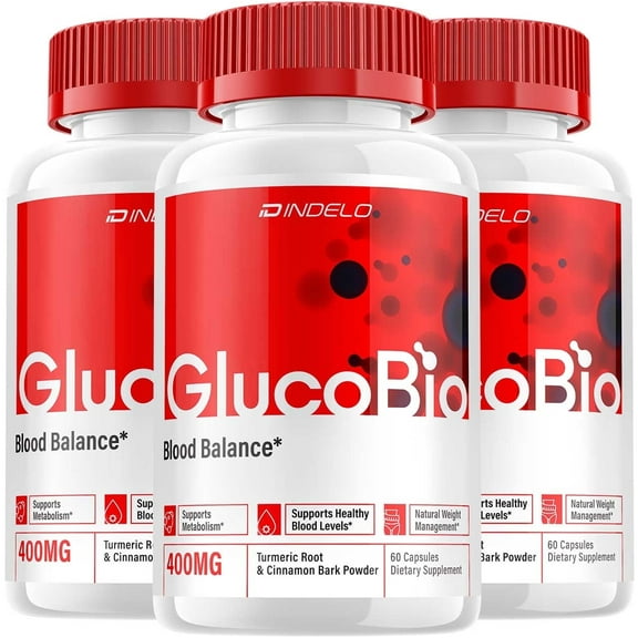 Gluco Bio Blood Support Capsules - GlucoBio Advanced Formula, 3 Pack, 180 Capsules