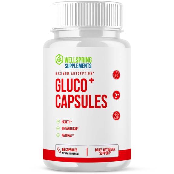 Gluco+ Blood Sugar Support Pills Advanced Formula Vitamin Supplement Capsules (1 Pack)