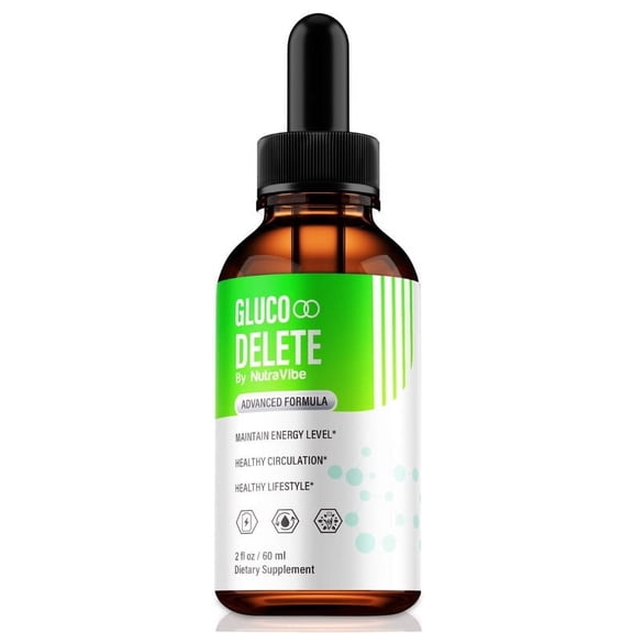 Gluco Delete Drops, GlucoDelete Liquid Formula - Naturally Supports Healthy Circulation and Stable Levels, Official Glucose Delete Extract Review (30 Servings)