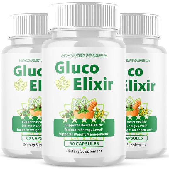 Gluco Elixir Blood Support Pills Advanced Formula Vitamin Supplement GlucoElixir 180 Capsules