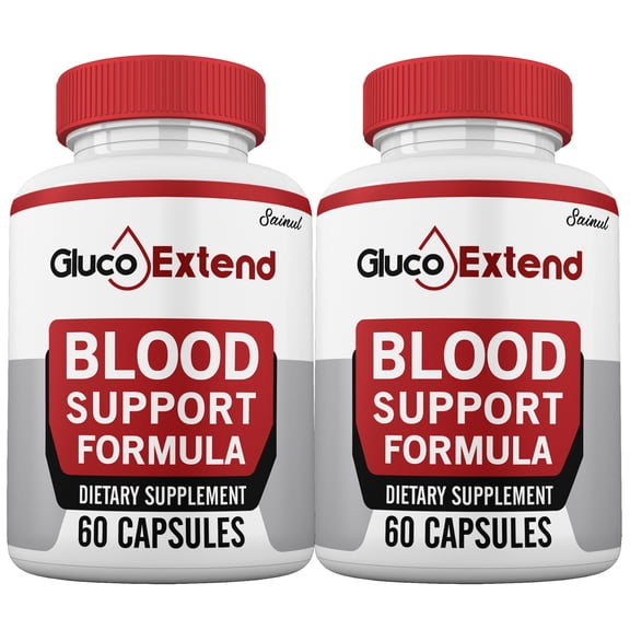 Gluco Extend Pills, Blood Support Glycogen, Gluco Extend Capsules for Men and Women High Potency Supplement, GlucoExtend All Natural Formula (2 Pack)