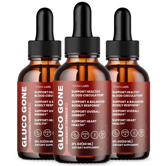 Gluco Gone Advanced Formula Drops Natural Support Supplement GlucoGone 90 Servings