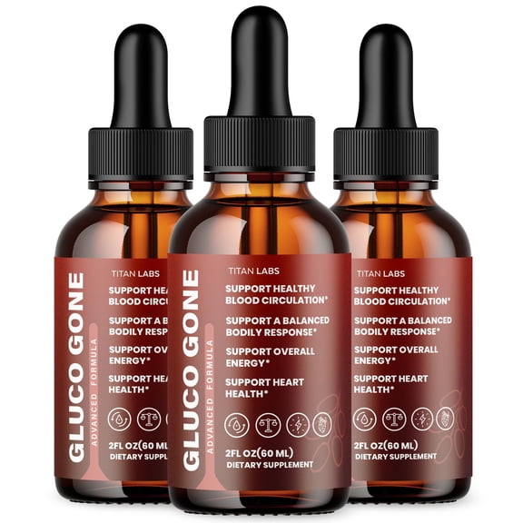 Gluco Gone Advanced Formula Drops Natural Support Supplement GlucoGone 90 Servings