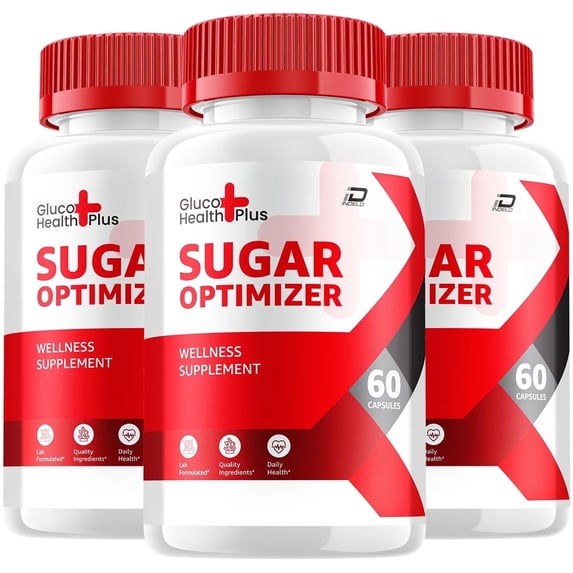 Gluco Health Plus Capsules – GlucoHealth Plus Sugar Optimizer Pills Advanced Supplement, All Natural, GlucoHealthPlus Maximum Strength Formula, Glycogen Support, 3 Pack, 180 Capsules