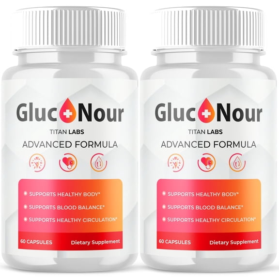Gluco Nour Advanced Formula Blood Support for Health and Wellness GlucoNour 120 Capsules