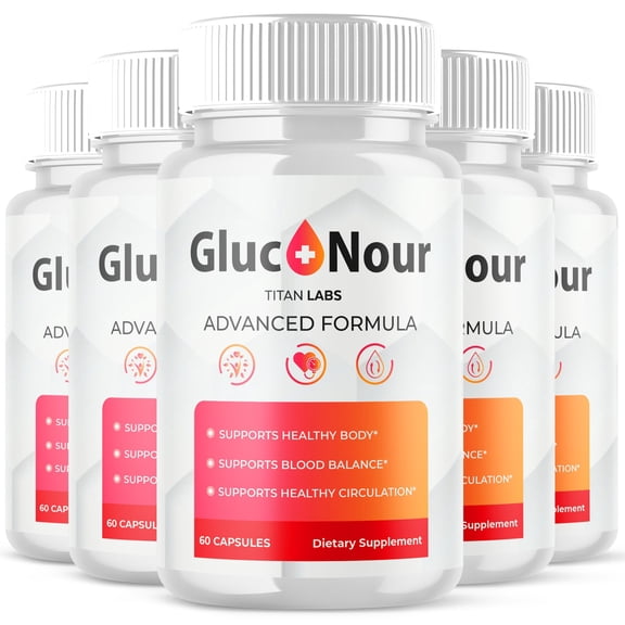 Gluco Nour Advanced Formula Blood Support for Health and Wellness GlucoNour 300 Capsules