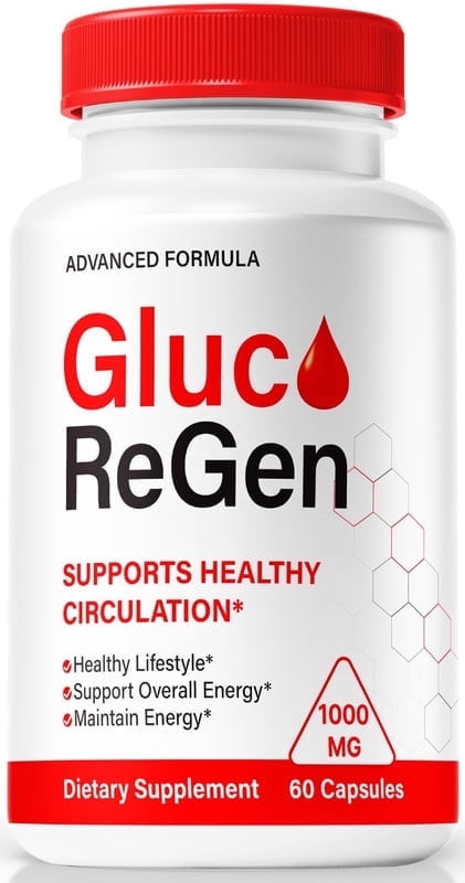 Gluco Regen Capsules, Original GlucoRegen Formula - Naturally Supports Healthy Circulation, Stable Levels and Energizes the Body, Official Review (60 Capsules)