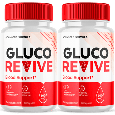 Gluco Revive Blood Support – 2-Pack (120 Capsules) | Vitamin B12, Green Tea, Bilberry | Vegan & Non-GMO