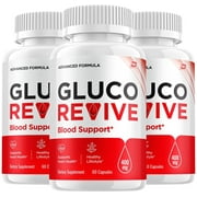 Gluco Revive Capsules   GlucoRevive All Natural Formula to Maintain Healthy Levels, Glyco Optimizer, 3 Pack, 180 Capsules