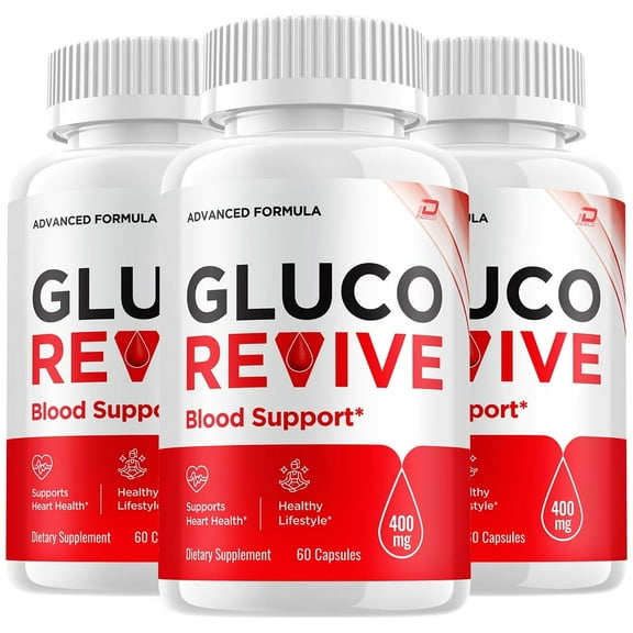 Gluco Revive Capsules GlucoRevive All Natural Formula to Maintain Healthy Levels, Glyco Optimizer, 3 Pack, 180 Capsules