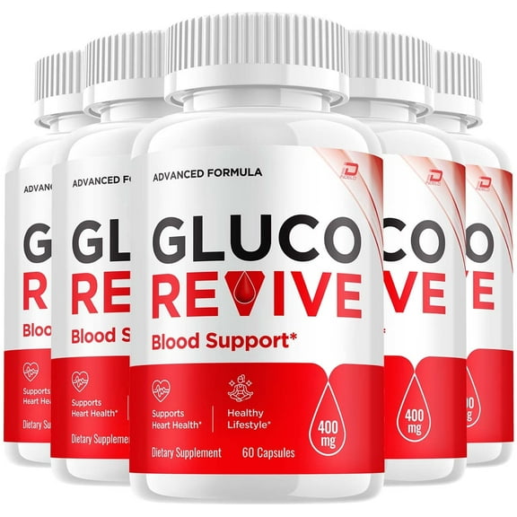 Gluco Revive Capsules  GlucoRevive All Natural Formula to Maintain Healthy Levels, Glyco Optimizer, 5 Pack, 300 Capsules