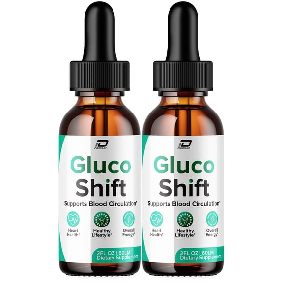 Gluco Shift Drops Blood Support Formula GlucoShift Liquid Healthy Heart, Extra Strength, 2 Pack, 2 Month Supply