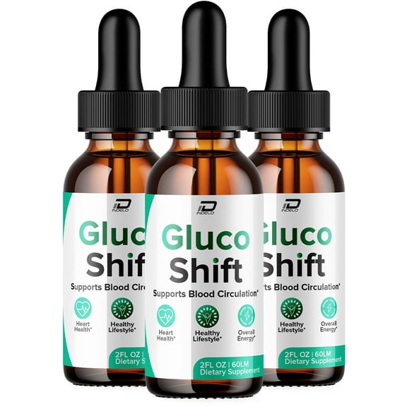 Gluco Shift Drops Blood Support Formula GlucoShift Liquid Healthy Heart, Extra Strength, 3 Pack, 3 Month Supply