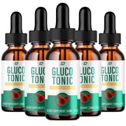 Gluco Tonic Drops Healthy Formula - GlucoTonic Liquid Drops All Natural Healthy Levels, Glocu Tonic Drops Reviews, 5 Pack, 5 Month Supply