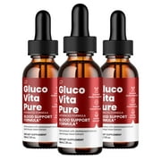 Gluco Vita Pure Drops Healthy Formula - GlucoVita Pure Liquid All Natural Healthy Levels, Extra Strength, GlucoVitaPure Reviews, 3 Pack, 3 Month Supply