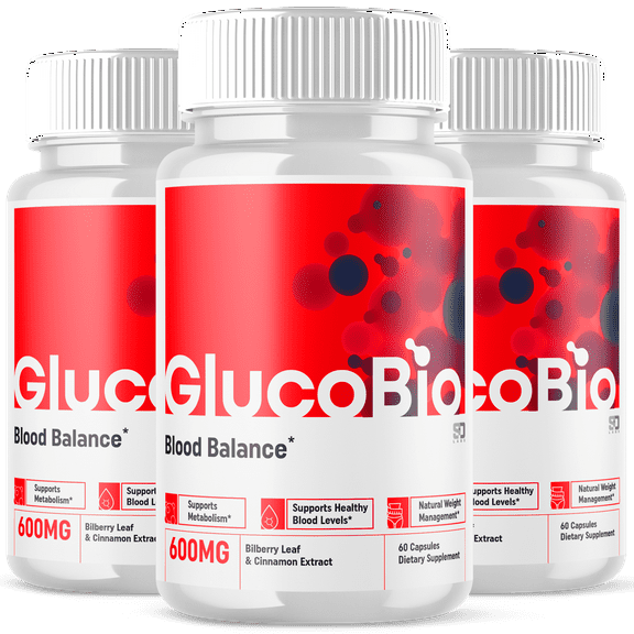 GlucoBio Advanced Blood Support Supplement 3 Pack