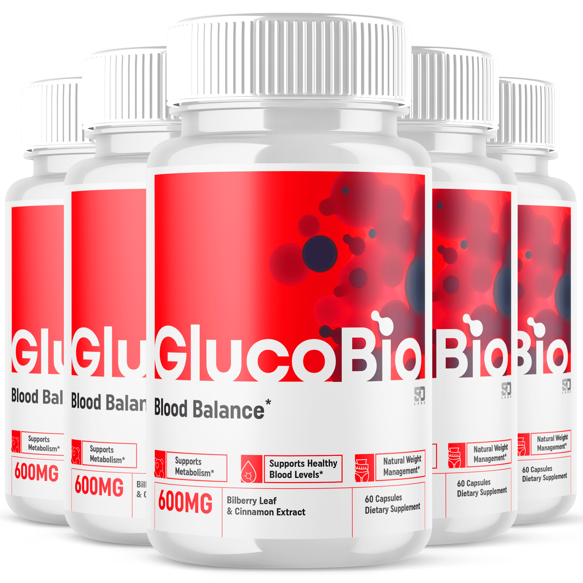 GlucoBio Advanced Blood Support Supplement 5 Pack