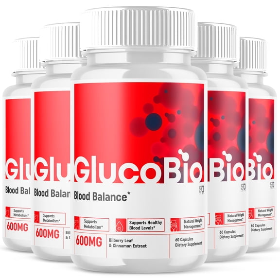 GlucoBio Blood Support Pills Advanced Formula Vitamin Supplement Gluco Bio 300 Capsules
