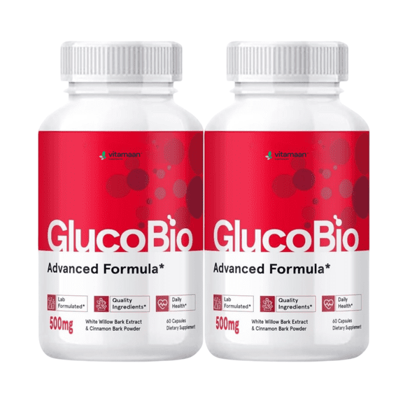 GlucoBio Health and Wellness Support Capsules Gluco Bio Pills, Gluco Bio Natural Vitamin Overall Health and Wellness Glycogen Support Supplement, BioGluco Multivitamin Capsules (120 Capsules, 2 Pack)
