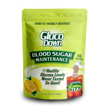 GlucoDown, Maintains Healthy Blood Sugar, Delicious Lemon Tea, 45-Servings.